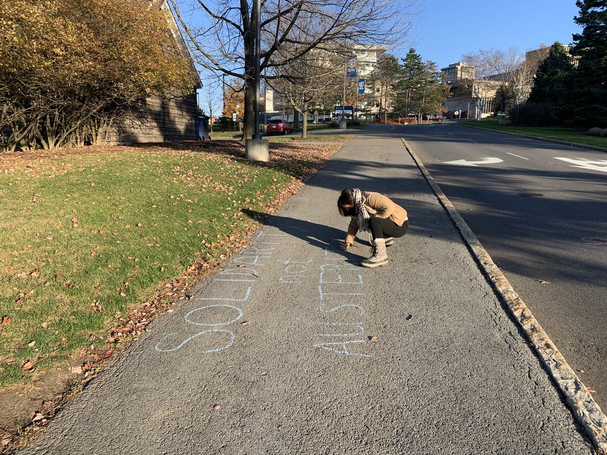 Rally has mostly wrapped up, but attendees are leaving some messages for the IC administration in chalk: