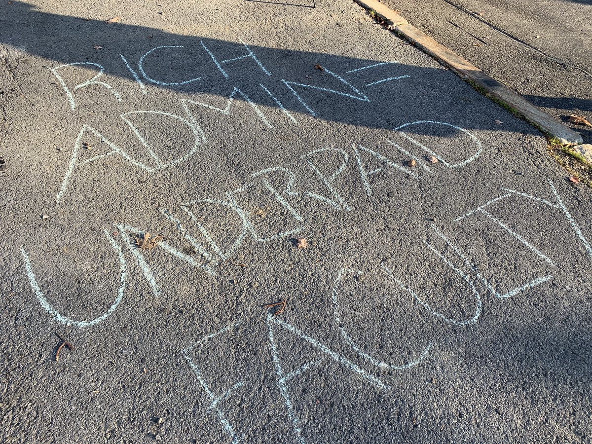 Rally has mostly wrapped up, but attendees are leaving some messages for the IC administration in chalk: