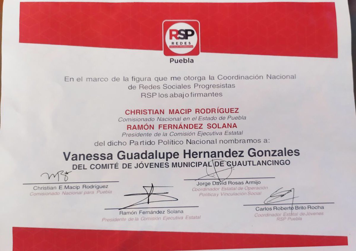 miguelcaniza29's tweet photo. Felicidades “Comité Municipal de Jóvenes #Cuautlancingo. Seguros estamos del extraordinario papa el que harán en beneficio de las mujeres, niños y jóvenes del municipio. 
#RSP #JuntosAdelante 

@JFernandoGS @RSPorgMX @rsppue @RSPJovenesCuaut https://t.co/vl7copaFOP