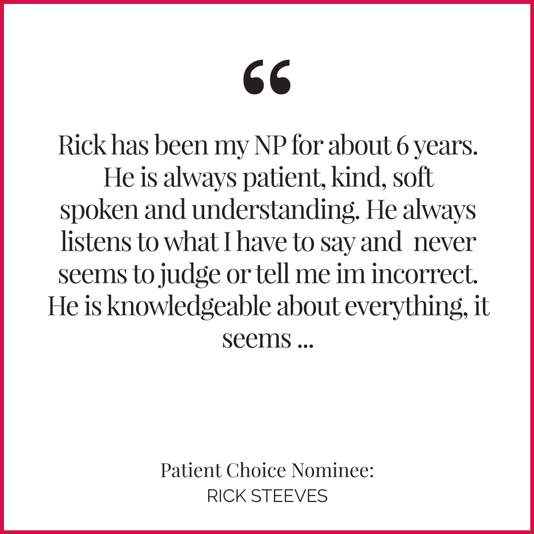 NPAOntario's tweet photo. Nurse Practitioners are your healthcare partners. They listen to your needs and work with you to solve any health concerns. Here is a testimonial about Patient Choice Nominee Rick Steeves #NPweek2020 #PatientsFirst #Healthcare #NPvalue https://t.co/HVgVxArakb
