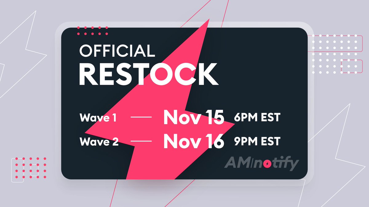 AMNotify's tweet photo. 🚨 AMNotify will be restocking this month!

One random retweet will receive FREE early access. https://t.co/BS6ptYnvmY
