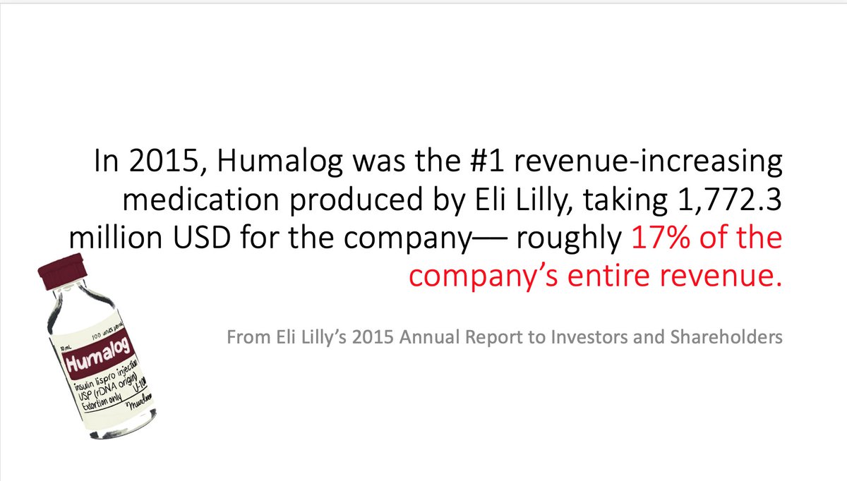 It cost $5 through  @Illinois_Alma's medication subsidization plan. I wept. The List price was $223.The cost of insulin had risen so much by 2015 that Humalog earned Eli Lilly nearly 20% of the company’s ENTIRE YEARLY REVENUE. 30/