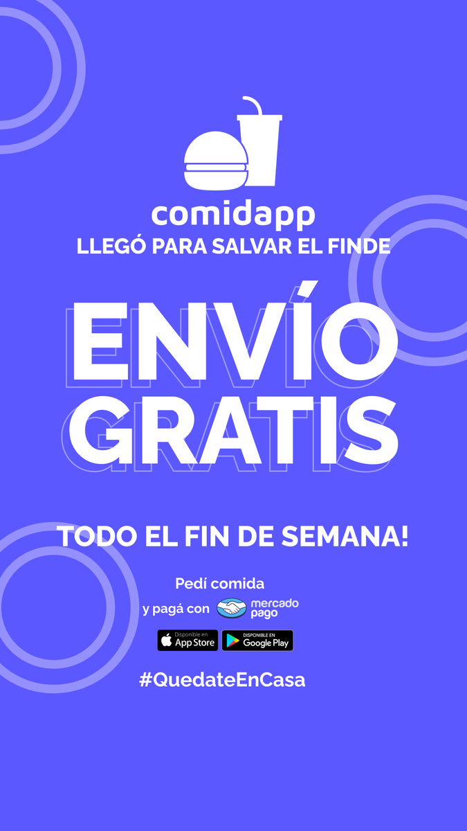 ¡ENVÍO GRATIS todo el fin de semana! #QuedateEnCasa y pedí lo que quieras.