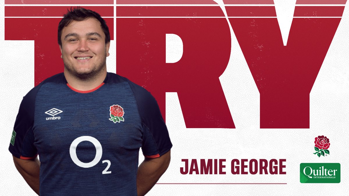 EnglandRugby's tweet photo. 58' | ENG 33- 0 GEO

TRY | The FIRST England men's hooker to score a hat-trick! Get in @J_George2! Faz with the extra two. 

#ENGvGEO #QuilterInternationals #AutumnNationsCup https://t.co/BuXCdMnMlo