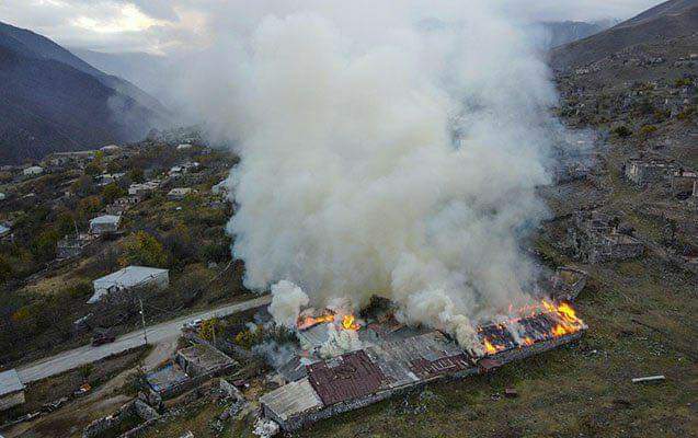 Everything is crystal clear now. Armenian occupants demonstrate who they are in reality.
#BurningHome
#Kalbajar 
#ecoterrorism
#Armenia