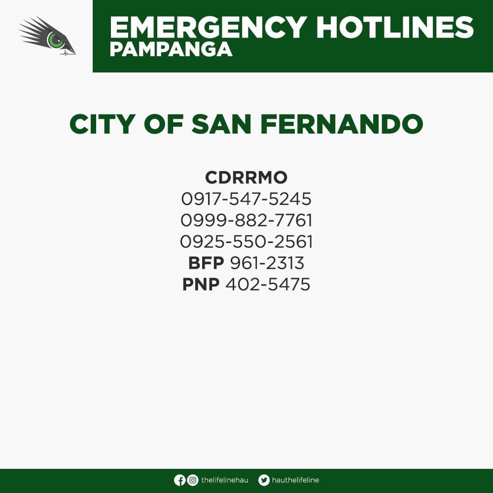 daebakjungwon's tweet photo. Emergency Hotlines in Pampanga! Stay safe everyone.

#PampangaNeedsHelp 
#CagayanNeedsHelpNOW
#RescuePH https://t.co/oijSLWBqiI