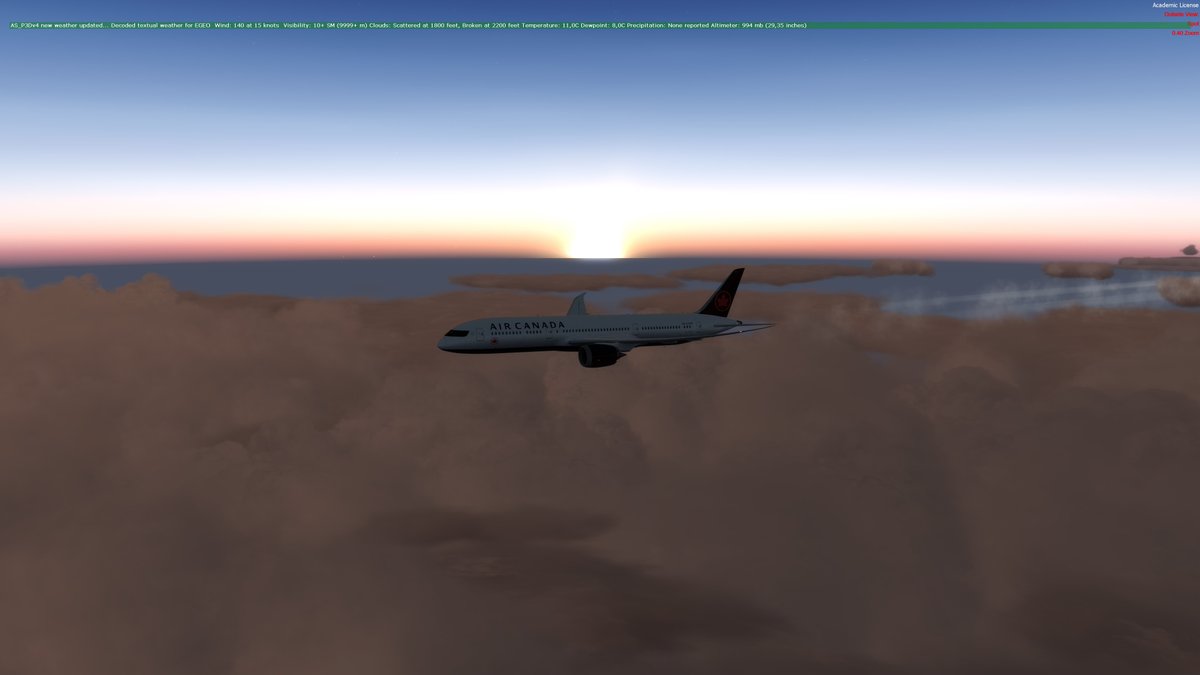 PaulNRed's tweet photo. @vatsimctp finally over GB and the sun is starting to go over the horizon again. Crazy day. @vatsimuk #vatsimctp https://t.co/ApI5uxSxEK