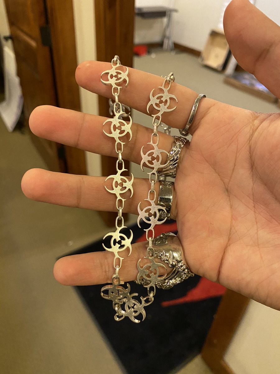 hard_jewelry's tweet photo. RT if we should bring back our Biohazard Choker &amp; Bracelet🙂☣️ https://t.co/xWDIJEPE16
