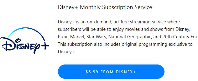Disney+ monthly subscription fee. A play with the three sixes. $6.99 and €6.99 despite exchange rate differences.