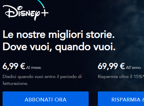 Disney+ monthly subscription fee. A play with the three sixes. $6.99 and €6.99 despite exchange rate differences.