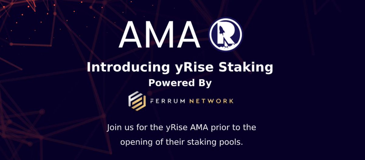 ai_on_the_chain's tweet photo. AMA - yRise (@YriseFinance) Introducing Staking (Powered By Ferrum Network)) 

📍 Location: https://t.co/8BXQMAuWqD

📅 Date/Time: Tomorrow, Sunday 15th Nov. 
at 8am EST/1PM UTC https://t.co/vo5aGJV235
