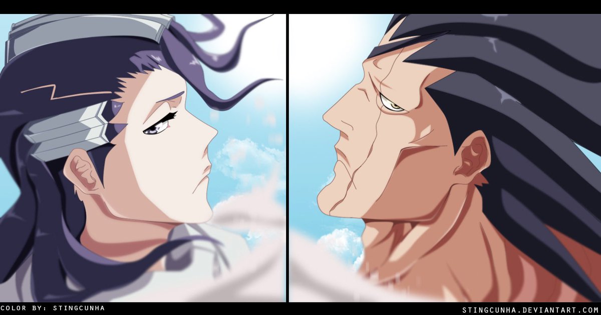 Alors déjà présentation des 2 monstres Les deux son considère comme l’élite et la fierté du Gotei 13 : Byakuya Kuchiki , 28 chef du clan Kuchiki et capitaine de la 6e division Zaraki Kenpachi : 11e Kenpachi et capitaine de la 11e division