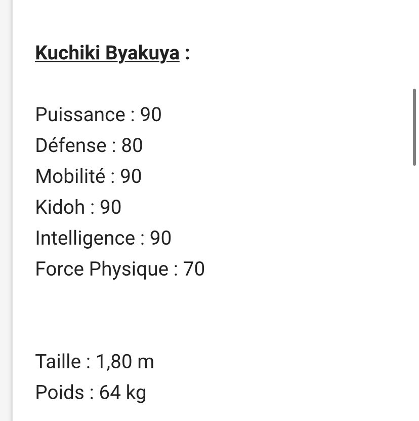 Au niveau des titres on est fixé , maintenant on va voir le stats attribué par Kubo (source official bottleg 1)On voit que Byakuya possède de meilleure statistique