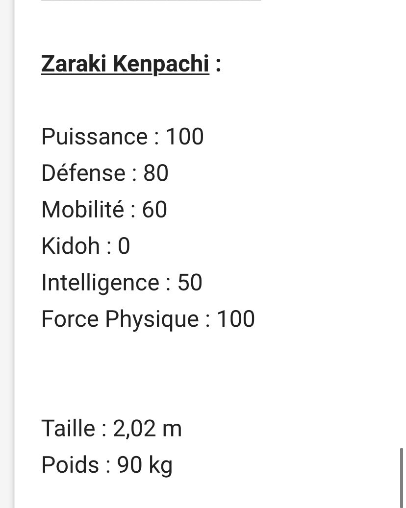 Au niveau des titres on est fixé , maintenant on va voir le stats attribué par Kubo (source official bottleg 1)On voit que Byakuya possède de meilleure statistique