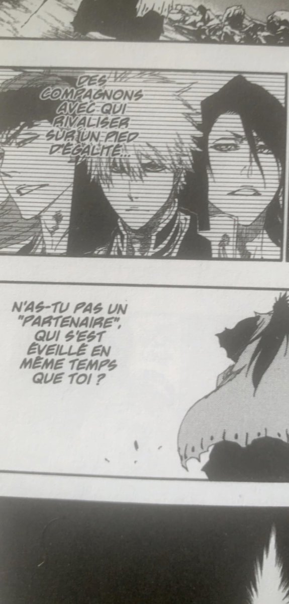 Par la suite Unohana dit à Zaraki maintenant qu’il a son « Vrai niveau » et qu’il a éveillé son « partenaire » (Nozarashi) il est sur un pied d’égalité avec Byakuya arc Fullbring (qui étais plus fort avant (voir les tweets du haut))