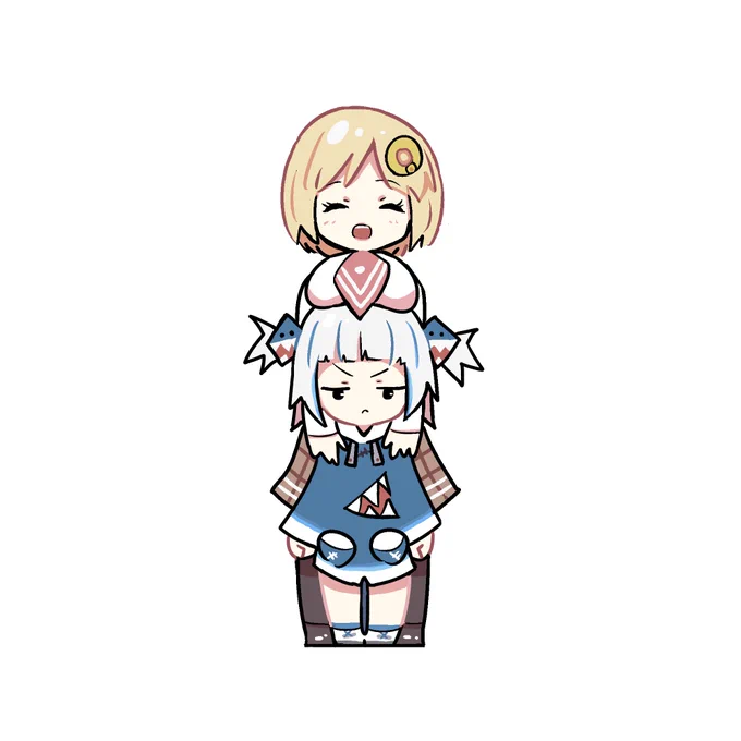 大きいアメちゃん
小さいグラちゃん
#gawrt 
#ameliaRT 