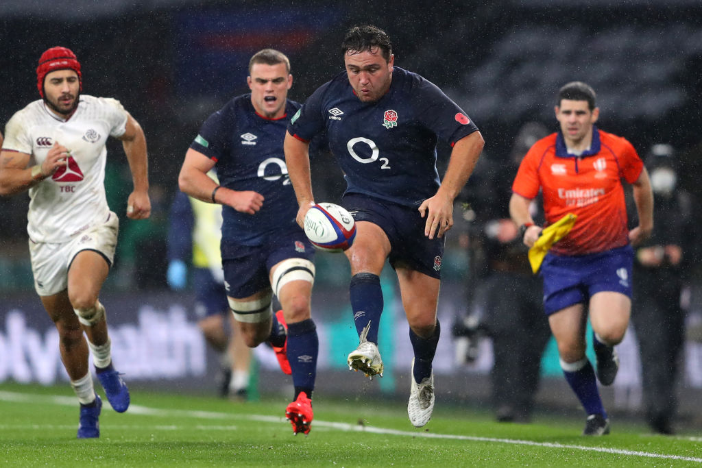 BBCSport's tweet photo. Jamie George's hat-trick has helped England to a comfortable six-try victory against Georgia in the #AutumnNationsCup.
Report: https://t.co/vpiRXikFNK
Live #ENGGEO reaction: https://t.co/CbDovS4Nk1
#bbcrugby https://t.co/gjfVTrlmMC