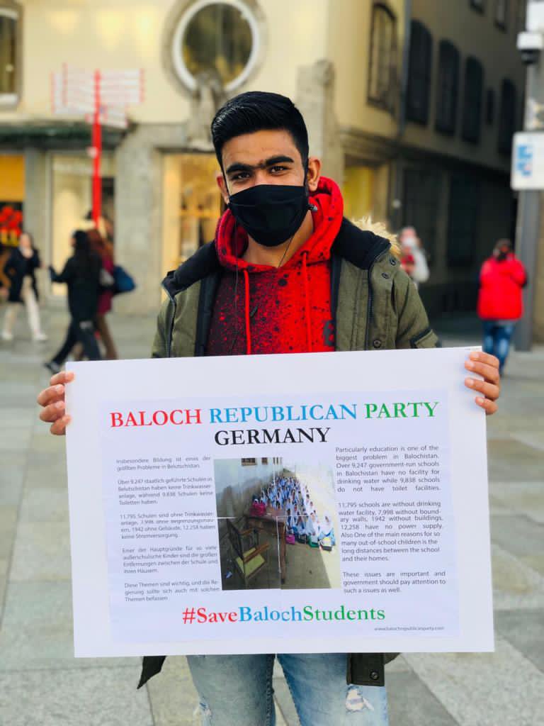 BRP_MediaCell's tweet photo. A protest demonstration was organized by the BRP in #Cologne, #Germany against anti-education measures and human rights violations by #Pakistan in #Balochistan. https://t.co/hNa98cLc3u