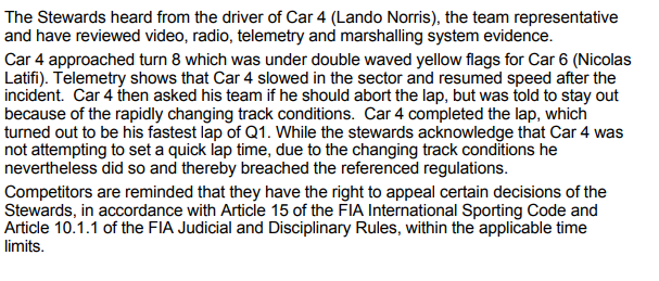 towardsdespair's tweet photo. @7sunoda @Nunni007 @LukeSmithF1 "Telemetry shows that Car 4 slowed in the sector and resumed speed after the incident." 
If it's doubles they have to abort, the team told Norris not to. https://t.co/hL4P6HGqGT