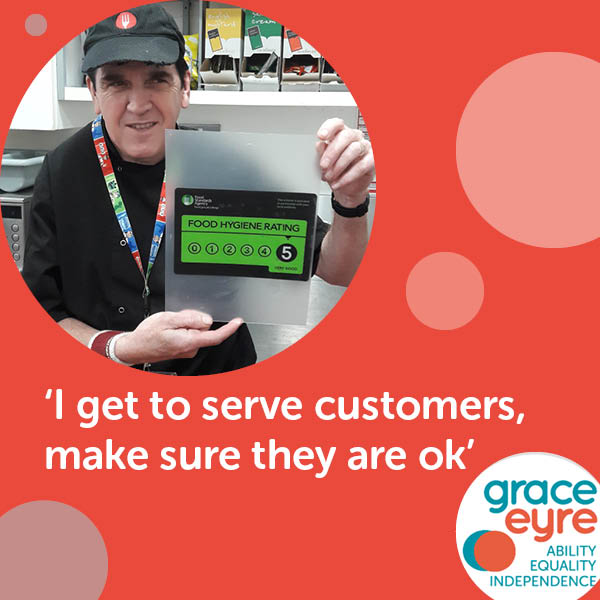 GraceEyreF's tweet image. This is Toby. 

Toby has a learning disability and first accessed Grace Eyre 11 years ago, as a Travel Buddy Volunteer. He now has the role of Kitchen Head. 👨‍🍳

Read his story here: ow.ly/G3fd50CiwhL

#LDWorkWeek #ThinkDifferently
