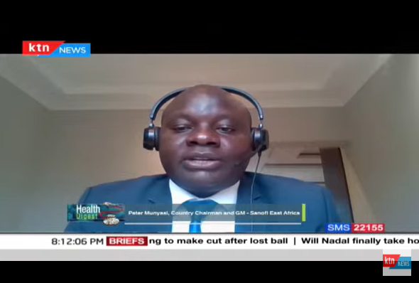 KTNNewsKE's tweet photo. Peter Munyasi: The prevalence of diabetes in Kenya is about 10%, one out of three diabetic people do not know their condition. That is why we are creating awareness that people need to be tested. @DrMercyKorir @saadahassan_ #HealthDigest #Sanofi https://t.co/0MEEoETyt7