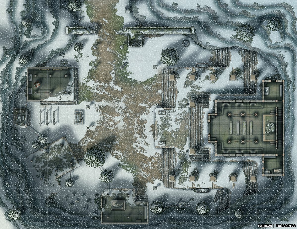 CartosTom's tweet photo. Another collaboration with JamesRPGArt.  This time for my 'Kaldrfjell' mountain temple maps. Perfect for setting the scene at your table (virtual or otherwise), and he even created an animated version for my patrons!

#dnd #ttrpg #fantasyart https://t.co/UAk8Z7SpnW