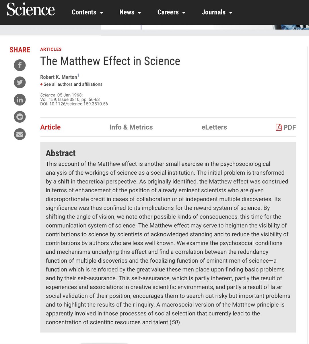 Great start this morning with an incredible group of thought leaders discussing structural racism as a public health crisis. A must watch. Link to referenced Matthew effect in Science by Dr. Hannah Valantine science.sciencemag.org/content/159/38… #AHA2020 @AHAMeetings @ABCardio1