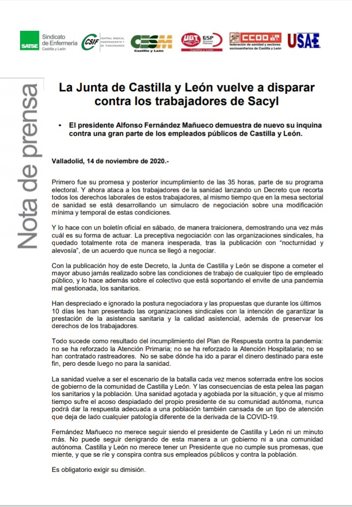 UGT_SP_CYL's tweet photo. Si un presidente de un Gobierno autonómico no defiende los derechos de sus trabajadores y trabajadoras, no puede seguir como presidente ni un segundo más... https://t.co/Z3FRabRxD9