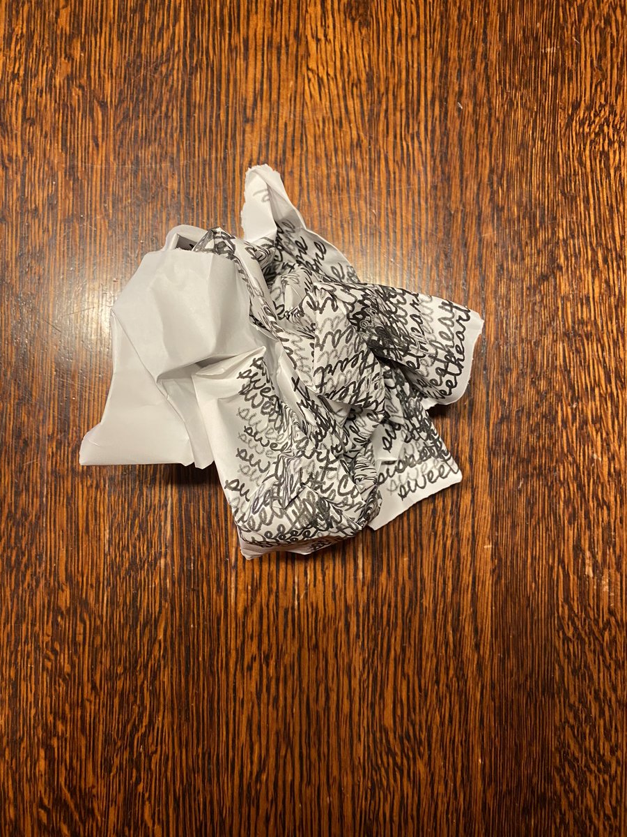 9/ Next step was to crumple it up a bunch. The downside of this paper is that it has a very smooth finish/texture and so I like to crumple it up a bunch to break that texture down.