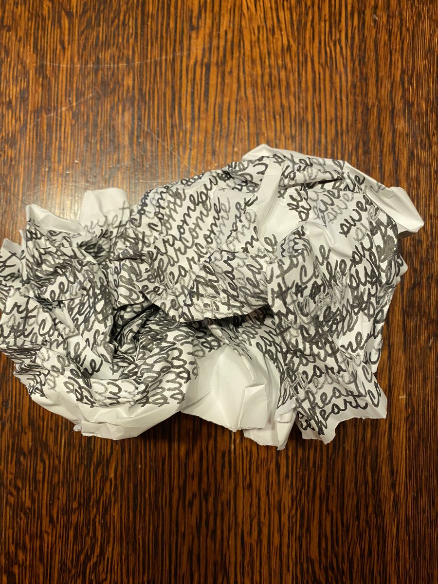 9/ Next step was to crumple it up a bunch. The downside of this paper is that it has a very smooth finish/texture and so I like to crumple it up a bunch to break that texture down.