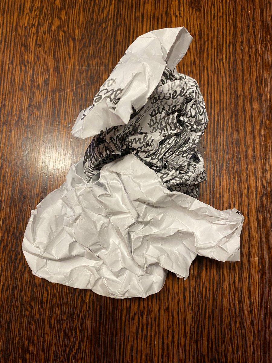 9/ Next step was to crumple it up a bunch. The downside of this paper is that it has a very smooth finish/texture and so I like to crumple it up a bunch to break that texture down.