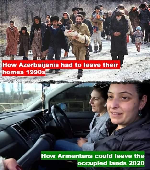 Leilaismaillova's tweet photo. How Azerbaijanis had to leave their homes 1990s ! And how armenians could leave the occupied lands 2020! #Armenia
#ecoterrorism #ArmenianTerrorism #BurningHome #Kalbajar #Agdam #Lacin #SUSA https://t.co/wMphpbkumu