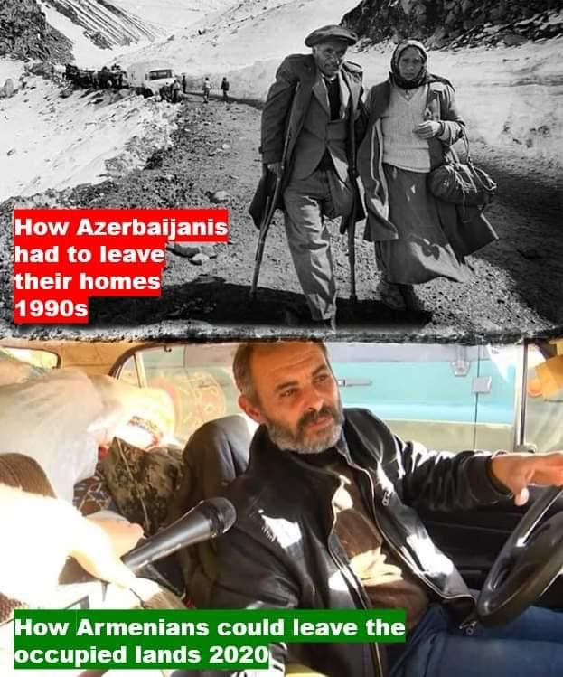 Leilaismaillova's tweet photo. How Azerbaijanis had to leave their homes 1990s ! And how armenians could leave the occupied lands 2020! #Armenia
#ecoterrorism #ArmenianTerrorism #BurningHome #Kalbajar #Agdam #Lacin #SUSA https://t.co/wMphpbkumu