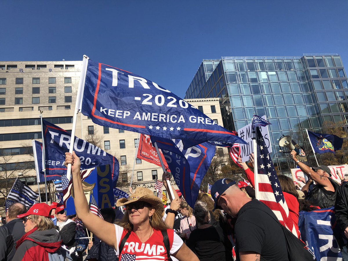 As you can see from photos, many at this pro-Trump election rally in DC are not wearing face masks. MANY are not local and traveled from places such as Pennsylvania, Michigan, New York and New Jersey.