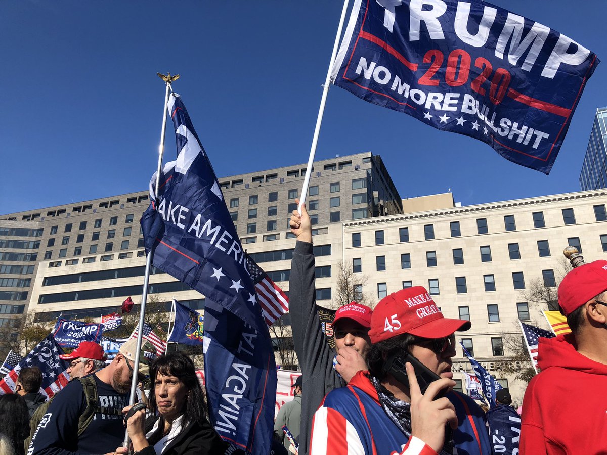 As you can see from photos, many at this pro-Trump election rally in DC are not wearing face masks. MANY are not local and traveled from places such as Pennsylvania, Michigan, New York and New Jersey.