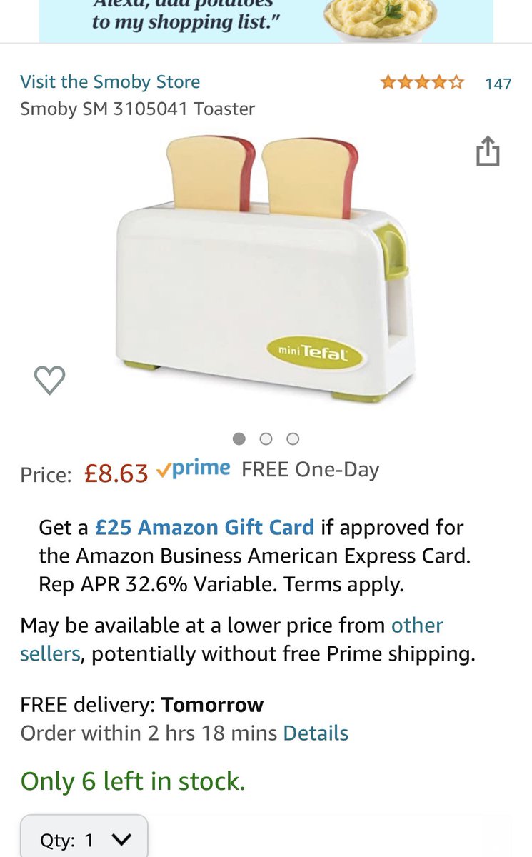 Here’s the matching toaster that she only didn’t buy because she thought I’d be worried about the fire risk