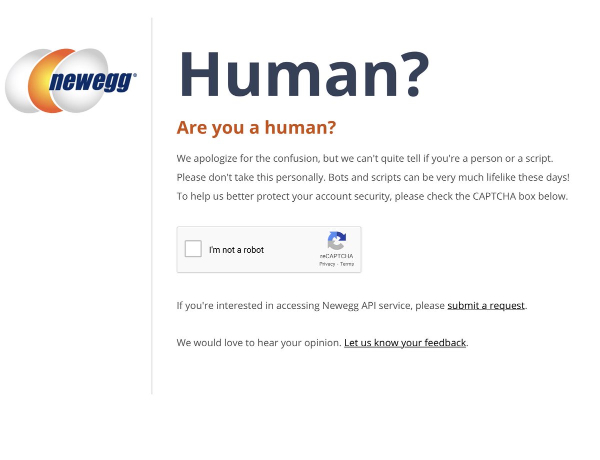 jasonwd's tweet photo. @Newegg I literally can’t get into your store because of your over zealous security guard. https://t.co/TIcvdqEmLs