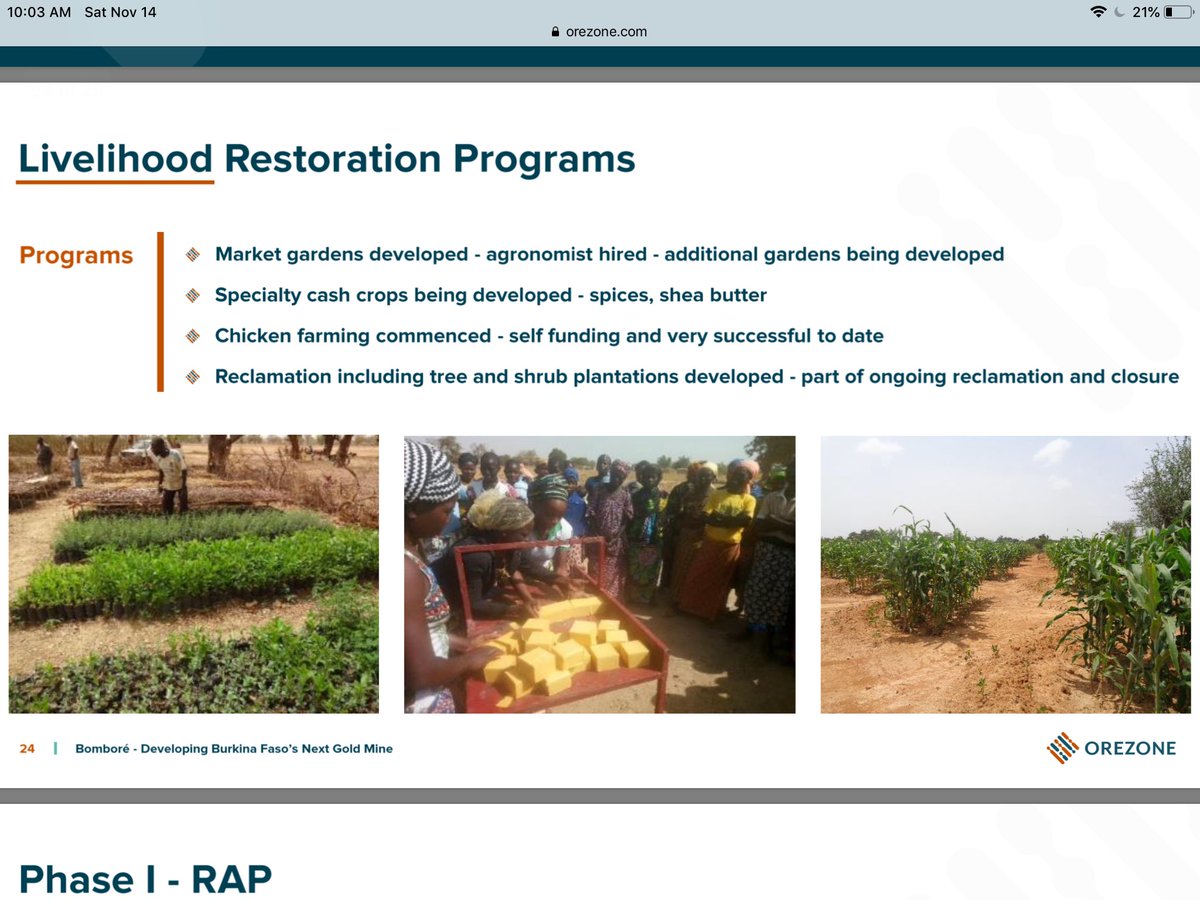 What I like about  $ORE.v#6: ESG, aka giving back to the people who allow you to mine on their land.