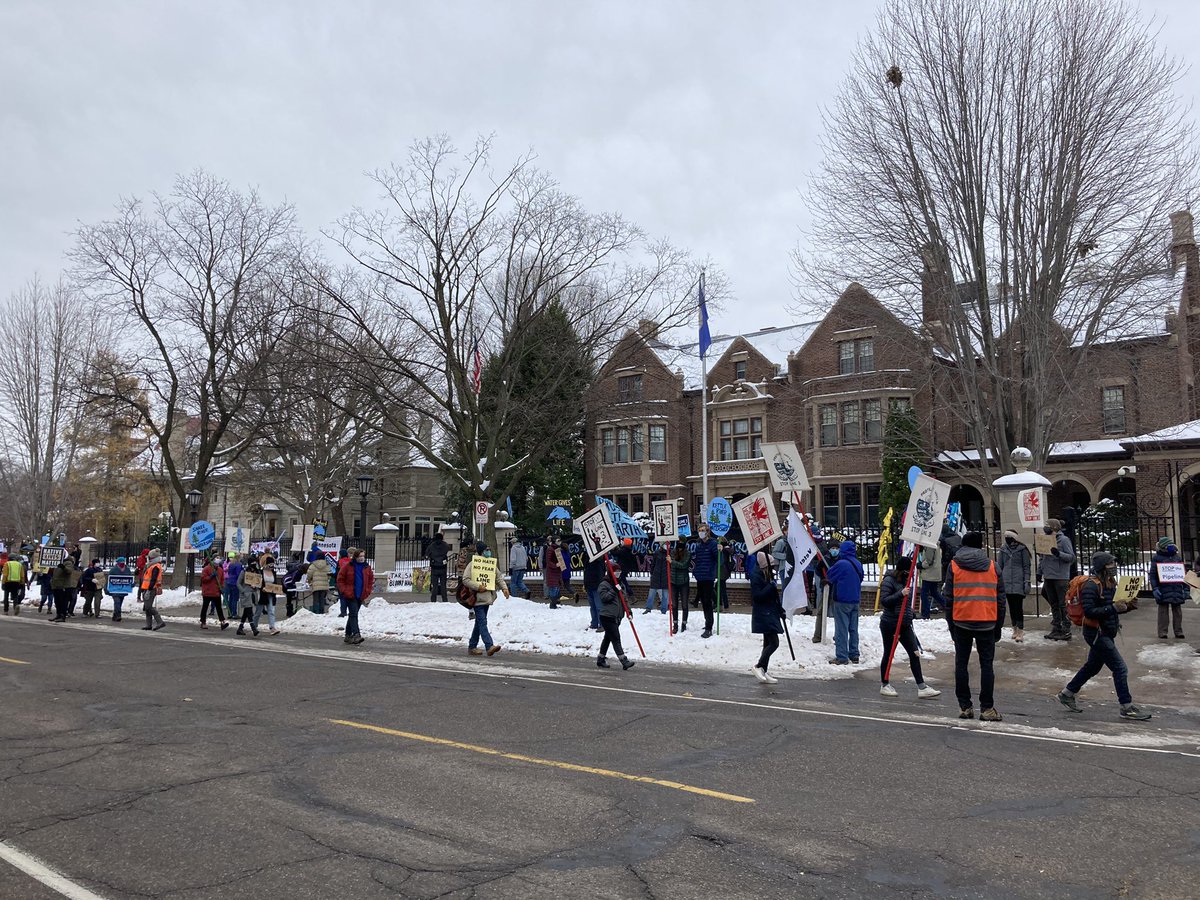 Web3Resist's tweet photo. 250 people rally @GovTimWalz home to demand he #StopLine3...or we will! https://t.co/zBjljCq3Ou