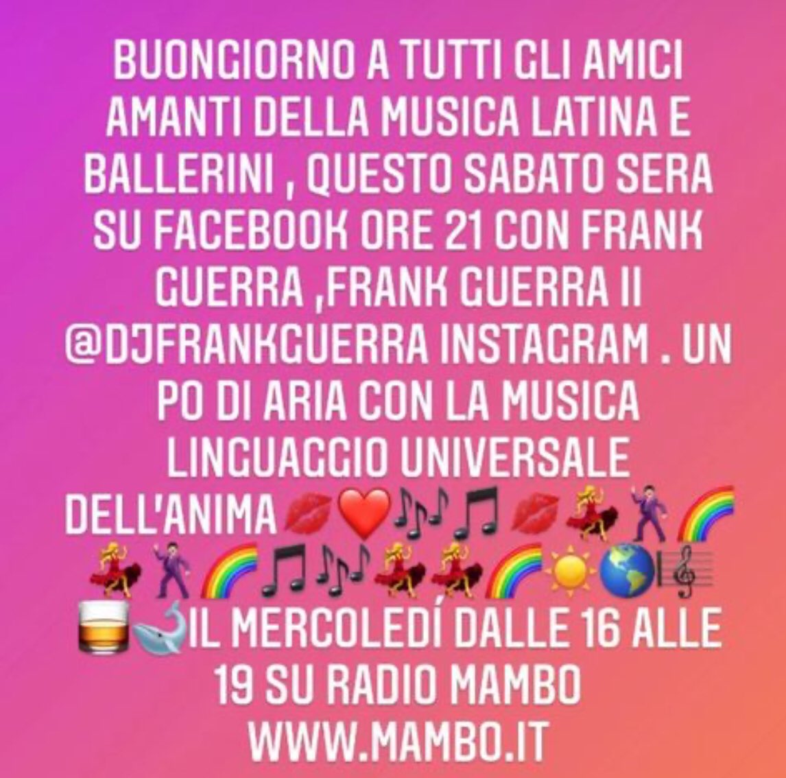 FiestaRoma's tweet photo. #sabato #salsa #djfrankguerra https://t.co/p07VPfa1dp