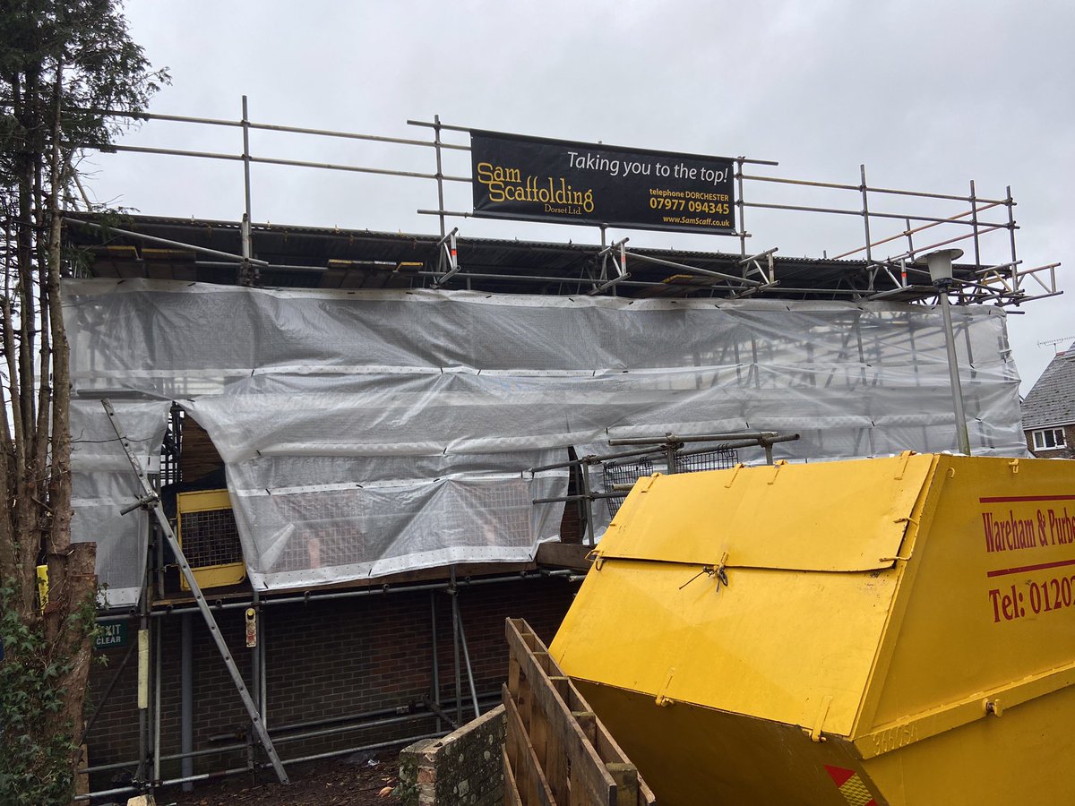 SamScaff2003's tweet image. #TemporaryRoof #Scaffolding in #Dorchester #Dorset for #construction work and #Roofing #blackandyellow