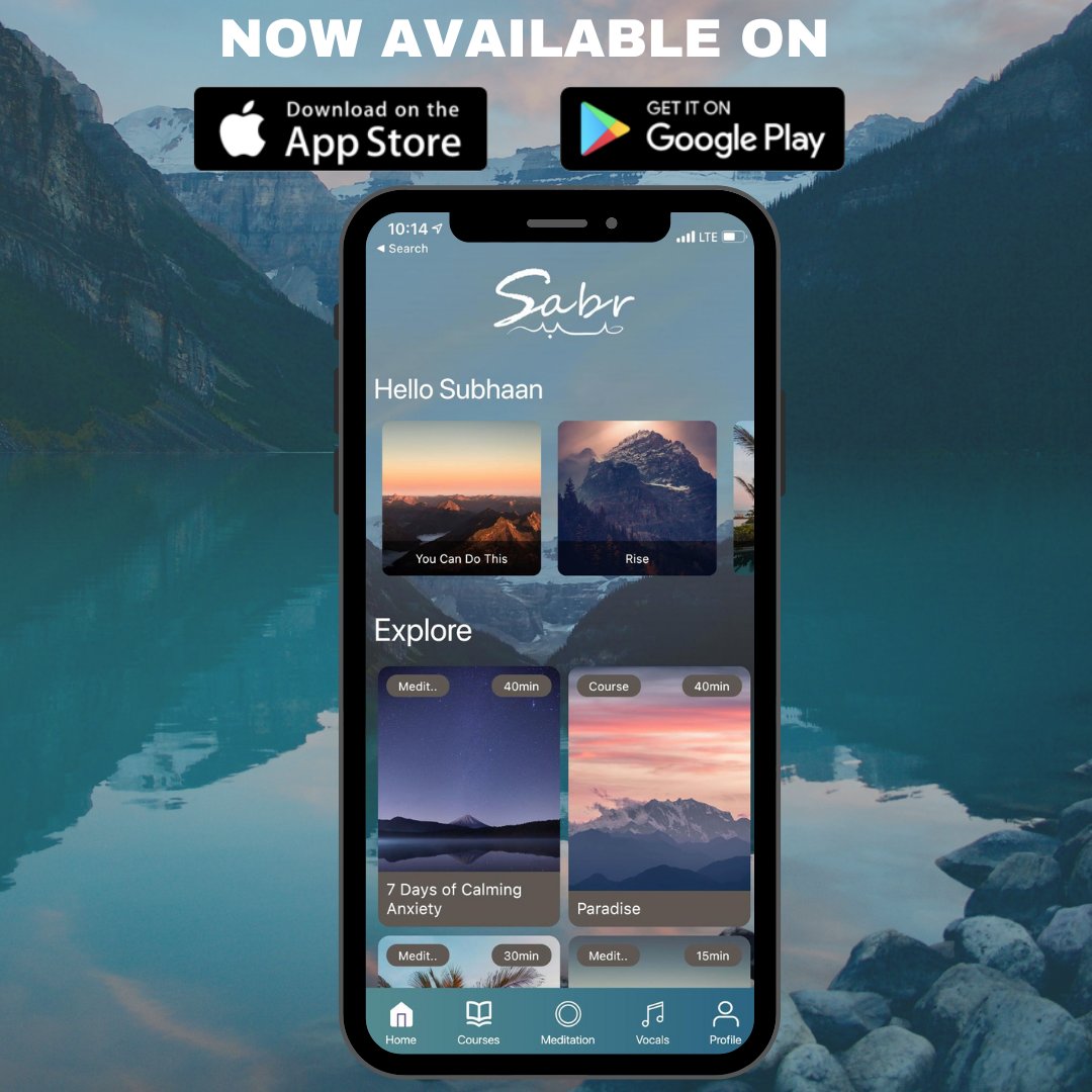 Sabr_App's tweet photo. 🎉 Sabr App is OFFICIALLY Launched 🎉

🙏 Alhamdullilah, we are so humbled and excited to announce that the Sabr App is OFFICIALLY launched on both IOS and Google Play!

Meditate. Learn. Stress Less. #SabrDay

https://t.co/eNjnJtJyvo https://t.co/rk5sEc7Kr1