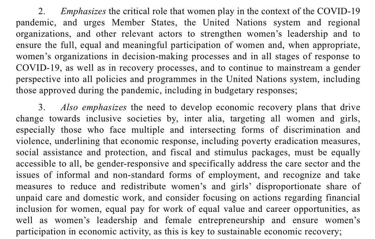 Arancha Gonzalez Under Leadership Un Has Adopted Resolution On Women Girls The Response 2 Covid19 Gender Sensitive Recovery Plans End Violence Against Women Which Has Increased W