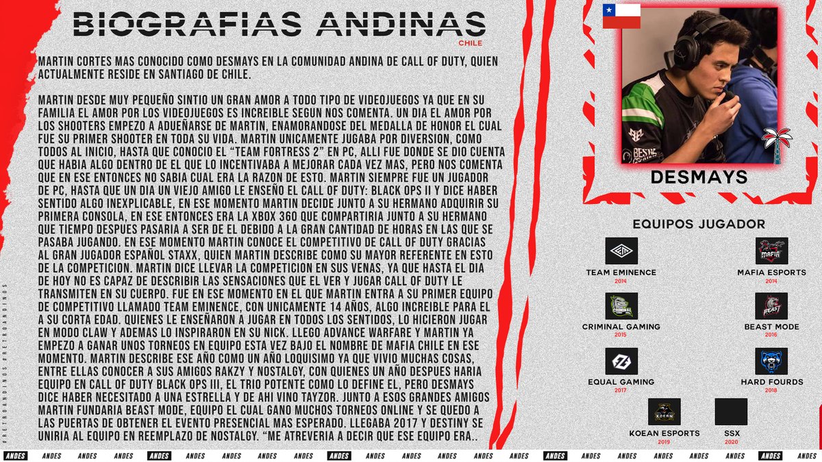 #BiografíasAndinas.

Aquí les traemos la biografiá más extensa de todas las que hemos publicado, el protagonista de hoy es el señor @MDesmays.

Continuará..