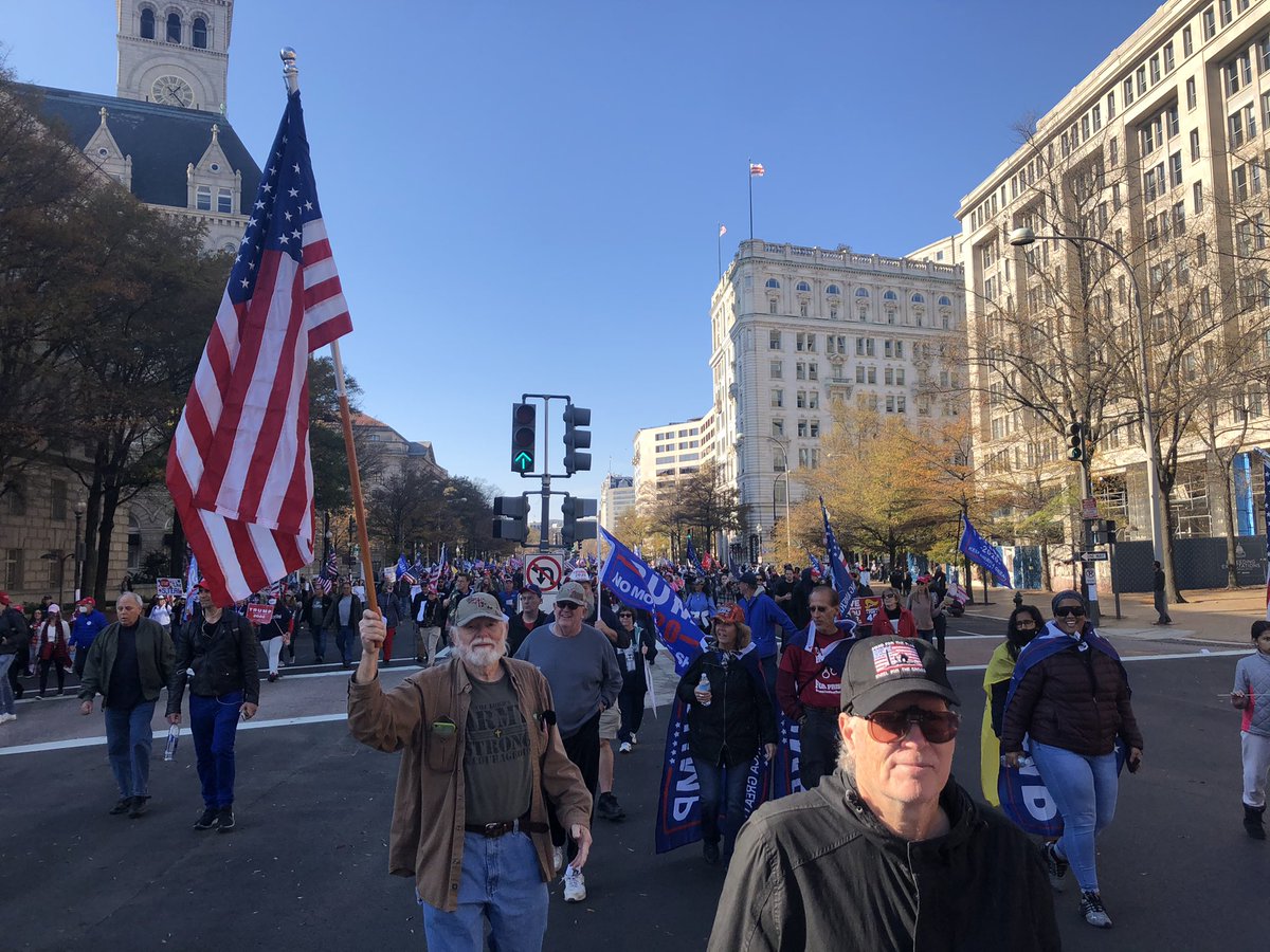 Crowd at pro-Trump DC rally is marching toward the Capitol right now as some linger at Freedom Plaza.