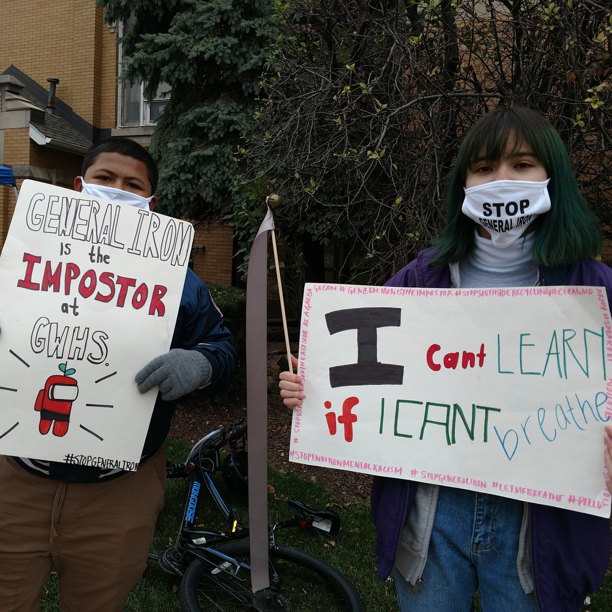 jacksonpCTU's tweet photo. Youth leaders from @GWHS_SVC and @CTULocal1 @coreteachers teachers calling out environmental racism and #stopgeneraliron #letusbreathe https://t.co/rKHOJ6Q3xV