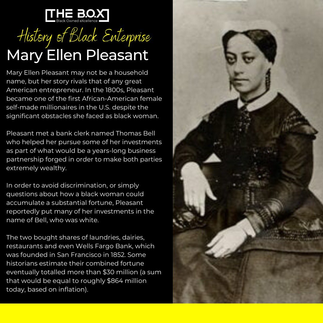 #InvestorSpotlight all about Mary Ellen Pleasant a serial investor who amassed a great fortune during a difficult time for Black people. An inspiration to us all.