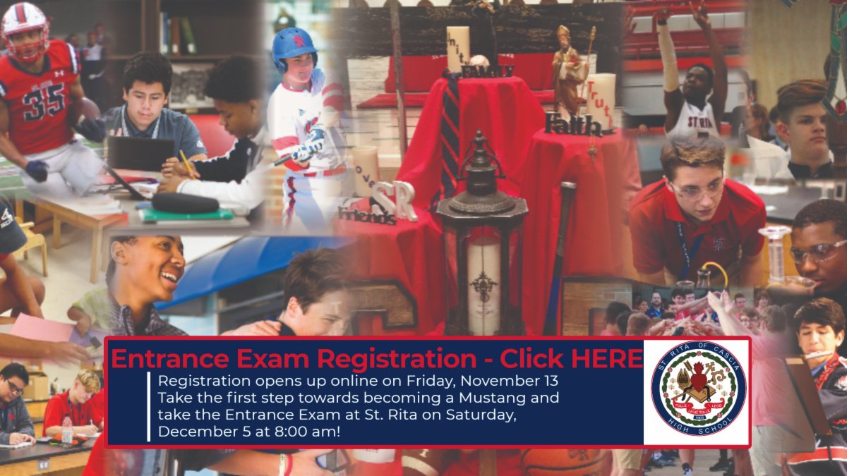 StRitaHS's tweet photo. St. Rita 8th Grade Entrance Exam Registration - NOW OPEN! https://t.co/Qkd7Progzp https://t.co/a86JOvKsuX