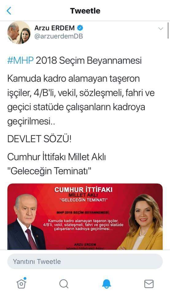 #TaşeronaKadroGelsinKölelikBitsin
@arzuerdemDB
<a href="/dbdevletbahceli/">Devlet Bahçeli</a>
<a href="/fethigurer/">Ömer Fethi Gürer</a>
<a href="/RT_Erdogan/">rt_erdogan</a> 
<a href="/BA_Yildirim/">Binali Yıldırım İletişim Ofisi</a> 
<a href="/ZehraZumrutS/">Zehra Zümrüt Selçuk</a>
<a href="/MKalayci42/">Mustafa Kalaycı</a>
<a href="/hakiskonf/">HAKİŞ KONFEDERASYONU</a> 
<a href="/turkiskonf/">TÜRK-İŞ</a>
<a href="/OlcayKilavuz/">Olcay Kılavuz 🇹🇷</a> 
<a href="/55erhanusta/">Dr. Erhan Usta</a> Kamuda Sağlıkta TAŞERON bitmedi TAŞERON devam ediyor %70 e son verin EŞİTLİK ve ADALET istiyoruz