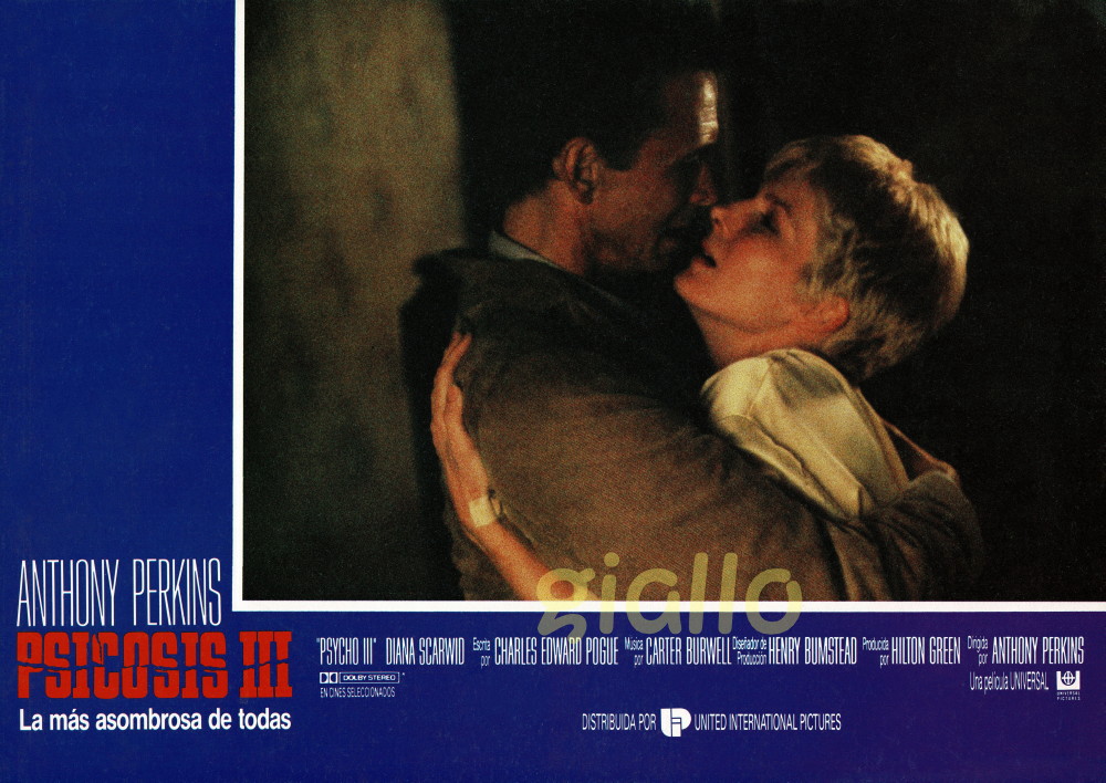 cinemagiallo's tweet photo. ｢サイコ3 怨霊の囁き (Psycho III)｣ di Anthony Perkins
Vintage Spanish Lobby Card of Anthony Perkins' Psycho III
34年前の11月15日はアンソニー・パーキンス監督の『サイコ3 怨霊の囁き』の日本公開日
#PsychoIII #AnthonyPerkins #DianaScarwid https://t.co/bPCKXI50XB